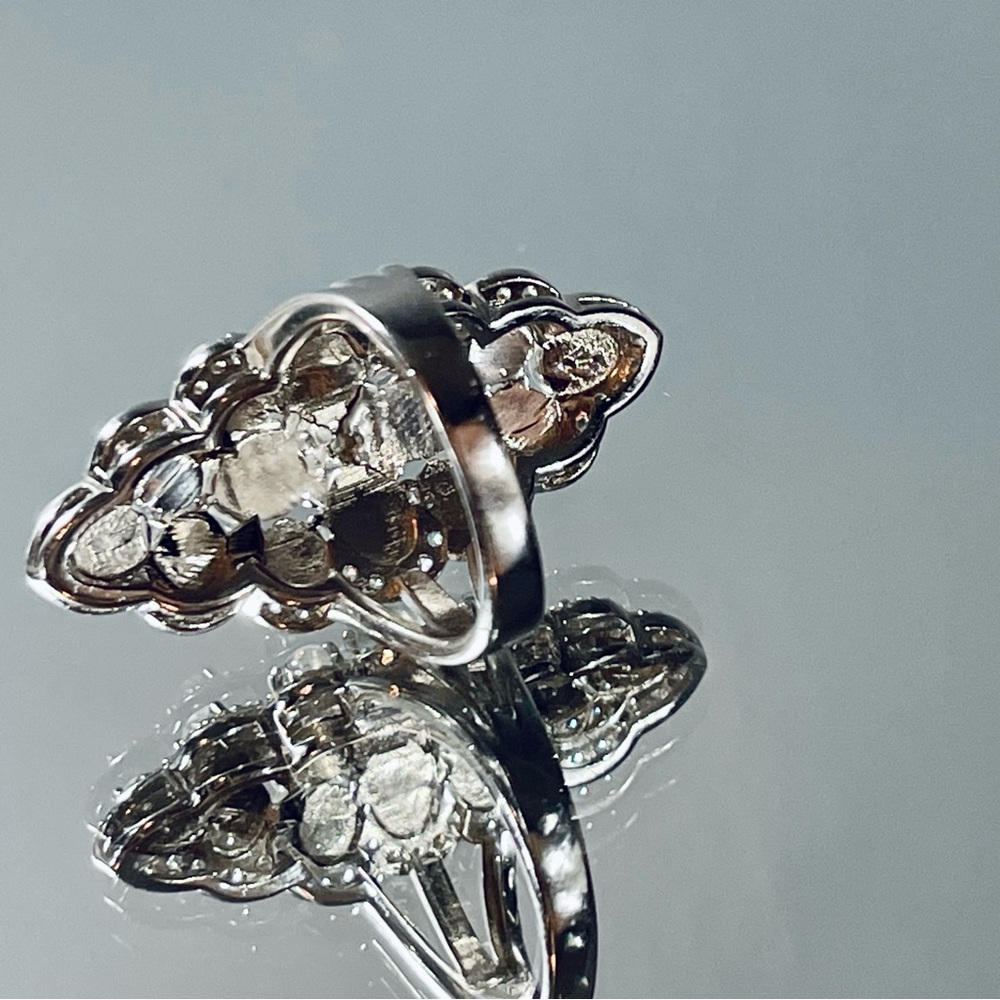 SOLD Colleen Lopez Sterling Silver
Moonstone & White Zircon Statement Ring - Picture 4 of 8